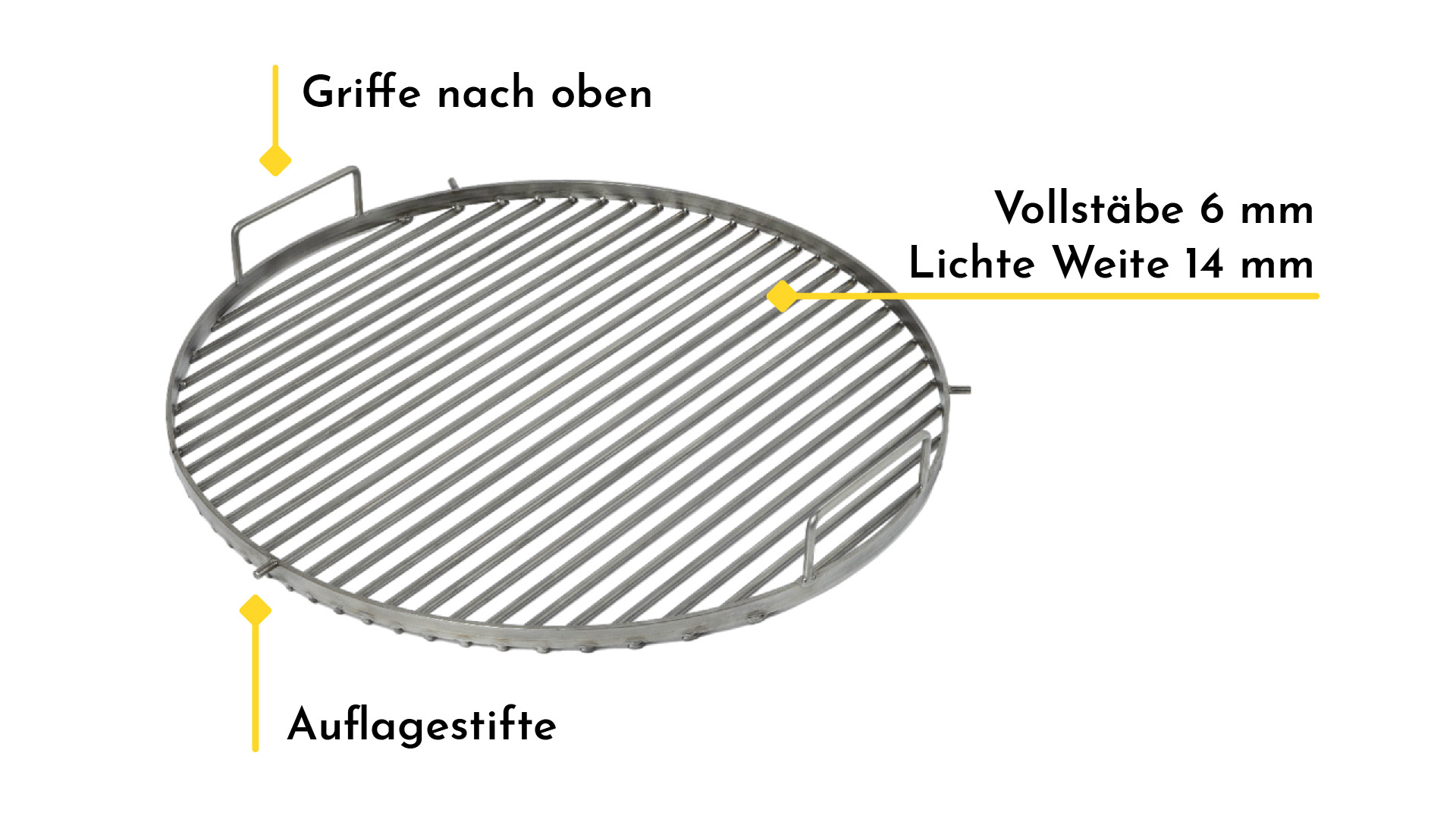 runder Grillrost Schwenkgrill Feuerschale Edelstahl 50 cm 500 mm mit Füßen